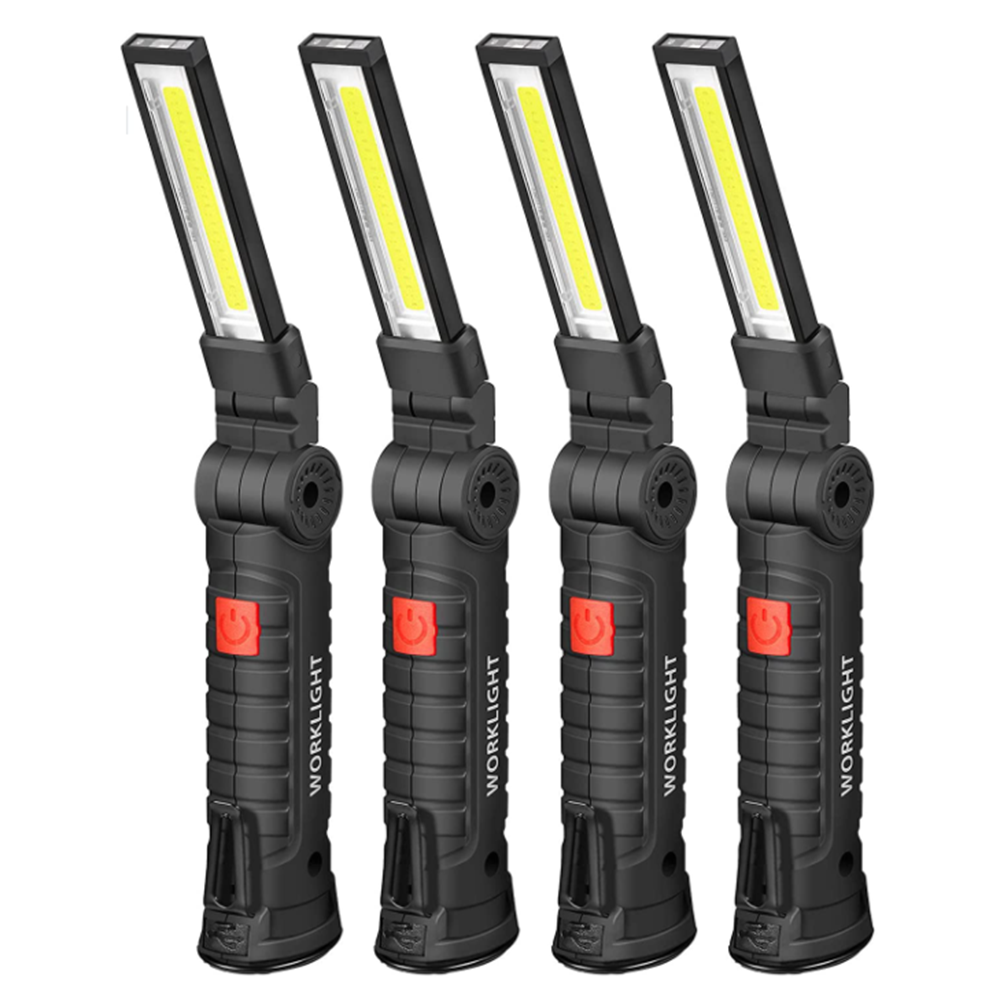 Promotion 4 Pieces LED Work Light COB Work Lamp With Magnetic Base And 360° Rotating Bracket 5 Modes Work Flash,For Car Repair,